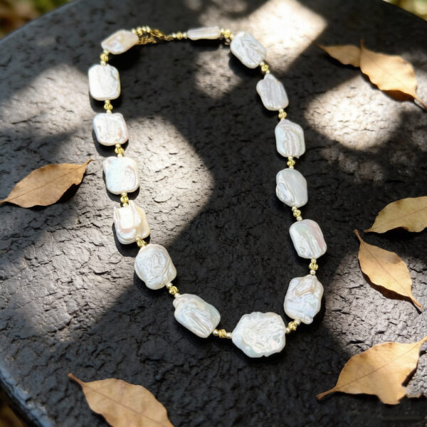 Square Baroque Necklace, Vintage Square Design for Women Daily Wear & Gifting