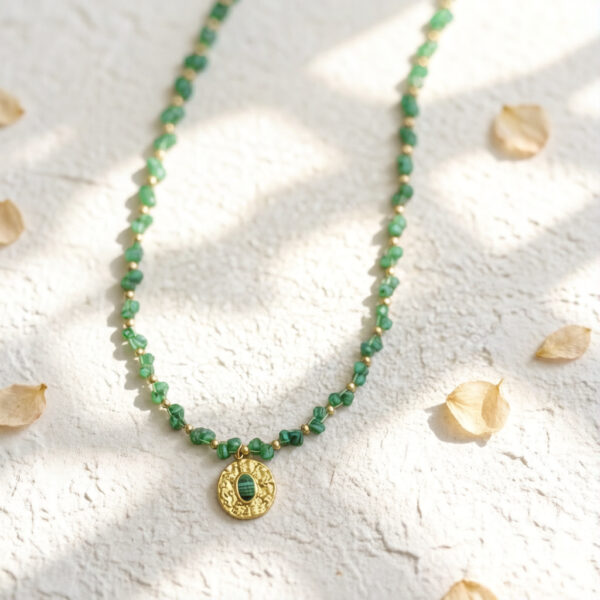 Green Peacock Baroque Double Layer Necklace, Vintage Style for Women Daily Wear & Gifting